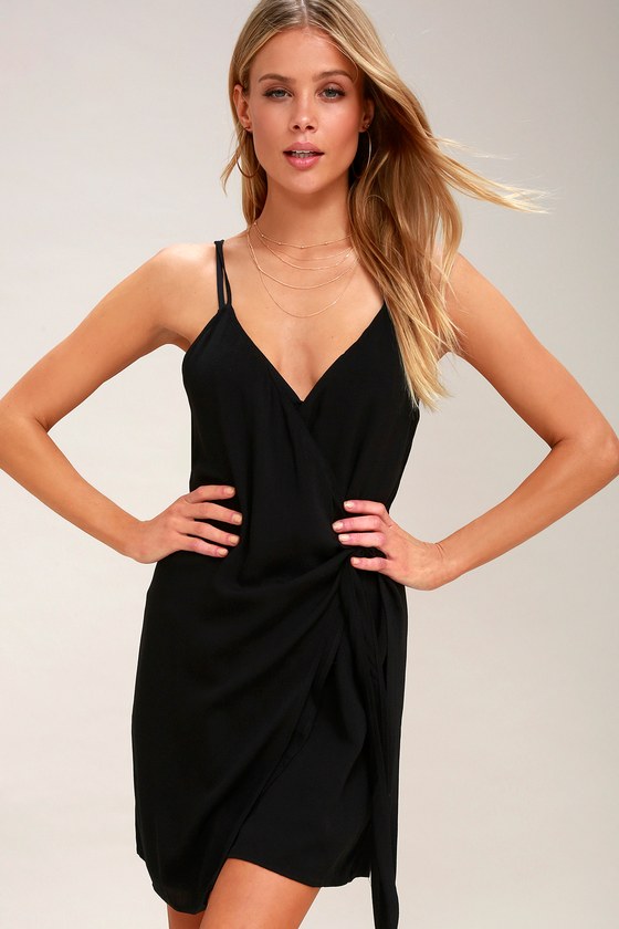 Cute Black Swim Cover-Up - Wrap Dress ...